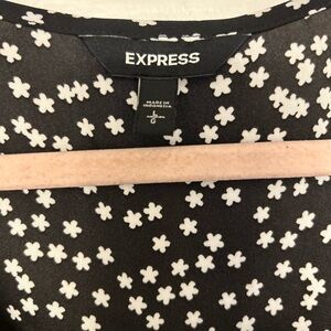 Express Black and White Floral Top